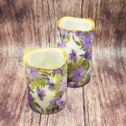 Clematis Floral Led Candle Set Flameless Flickering Pillar Candles - thumbnail 4