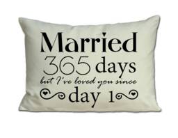 First Anniversary Gift, Romantic Gift For Him, Couples Gift, Christmas 1st Anniversary, Romantic Ywed Pillow, One Year - thumbnail 1