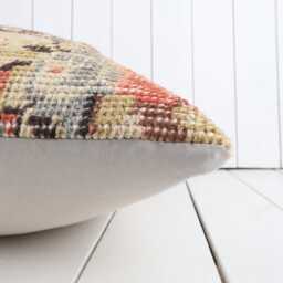 Traditional Pillow Case, Vintage Sham Cover, 24x24 Tribal Pillow, Authentic Sofa Handmade Turkish Kilim Case - thumbnail 4