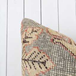Traditional Pillow Case, Vintage Sham Cover, 24x24 Tribal Pillow, Authentic Sofa Handmade Turkish Kilim Case - thumbnail 2