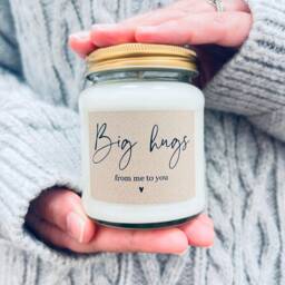 Big Hugs From Me To You, Thinking Of You, Scented Soy Candle, Sending Hugs, Love, Sympathy Gift, Breakup Gift