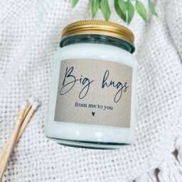 Big Hugs From Me To You, Thinking Of You, Scented Soy Candle, Sending Hugs, Love, Sympathy Gift, Breakup Gift - thumbnail 2