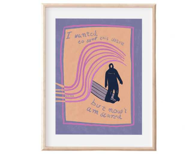 Wanted To Surf Art Print - Funny Minimalist Surfer Poster - image 1