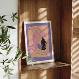 Wanted To Surf Art Print - Funny Minimalist Surfer Poster - thumbnail 3