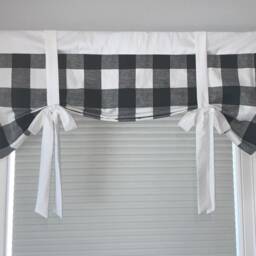 Custom Buffalo Check Valance - Farmhouse Country Roll-Up Shade - thumbnail 4