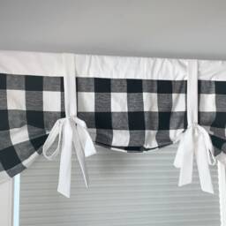 Custom Buffalo Check Valance - Farmhouse Country Roll-Up Shade - thumbnail 2