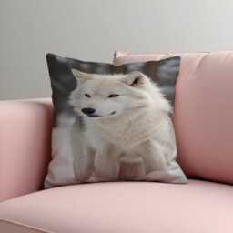 White Wolf Cushion Cover, Arctic Throw Pillow Nature Lovers, Wildlife Home Decor Accent, Custom Made Cover - thumbnail 3