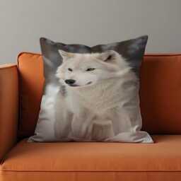 White Wolf Cushion Cover, Arctic Throw Pillow Nature Lovers, Wildlife Home Decor Accent, Custom Made Cover - thumbnail 4