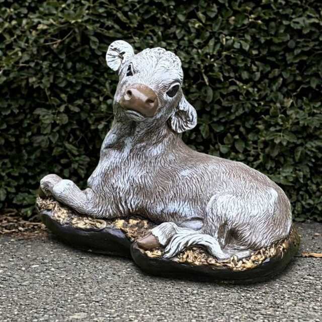 Stone Cow Statue Concrete Farm Sculpture Cement Animal Decoration Front Door Ornament Cow Lover Gift Yard Art Figurine - image 1