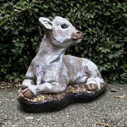 Stone Cow Statue Concrete Farm Sculpture Cement Animal Decoration Front Door Ornament Cow Lover Gift Yard Art Figurine - thumbnail 2