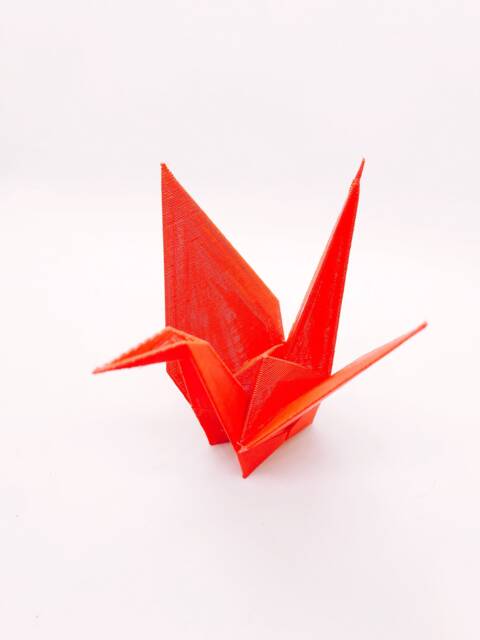 Low Poly Origami Crane Sculpture - Geometric Bird Art Japanese Inspired Decor - image 1
