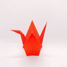 Low Poly Origami Crane Sculpture - Geometric Bird Art Japanese Inspired Decor - thumbnail 3