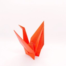 Low Poly Origami Crane Sculpture - Geometric Bird Art Japanese Inspired Decor - thumbnail 2
