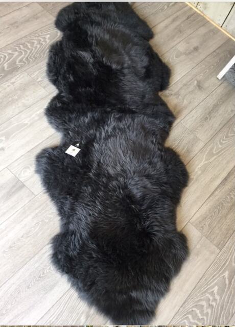 Large Dark Grey Sheepskin Rug, Double Size Throw, Australian - image 1