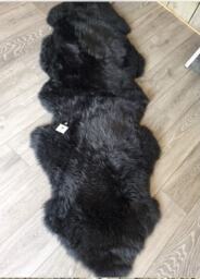 Large Dark Grey Sheepskin Rug, Double Size Throw, Australian - thumbnail 1