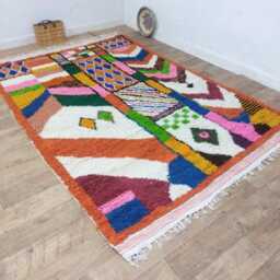 Custom Boujad Rug Authentic Multicolored Moroccan Rug - thumbnail 2
