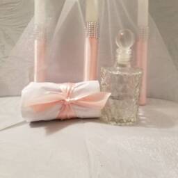 Personalized Baptism Set - Towels, Candles, Oil Sheet For Greek Orthodox Baptism, Embroidered Or Monogrammed With Soap & Bottle - thumbnail 4