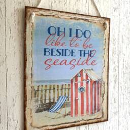 Oh I Do Like To Be Beside The Seaside Wall Hanging Picture Plaque Vintage Beach Coastal Sign - thumbnail 2