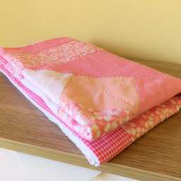 Pink Handmade Patchwork Baby Blanket - thumbnail 2