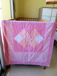 Pink Handmade Patchwork Baby Blanket