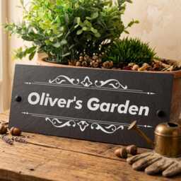 Personalised Slate House Signs Garden & Plaques Name For Outside Welcome Sign Door Wall Home Decor - thumbnail 1