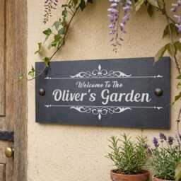 Personalised Slate House Signs Garden & Plaques Name For Outside Welcome Sign Door Wall Home Decor - thumbnail 4