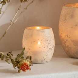 Rustic Handcrafted Glass Candle Holder - thumbnail 1