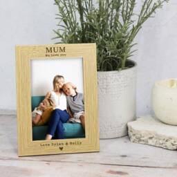 Mum I Love You Personalised Photo Frame For Mothers Day Gift Picture Mummy Wooden Step On