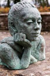 Chloe Sculpture, Full Portrait Bust, Bronze Resin By Christine Baxter