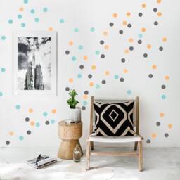 Polka Dot Wall Decals 3-Colored, 5cm Multi-Colored Stickers in Sets Of 60, 90 Or 120 Confetti Dots, Nursery Kids-Room - thumbnail 2