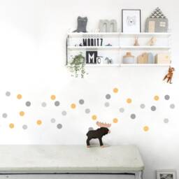 Polka Dot Wall Decals 3-Colored, 5cm Multi-Colored Stickers in Sets Of 60, 90 Or 120 Confetti Dots, Nursery Kids-Room - thumbnail 3