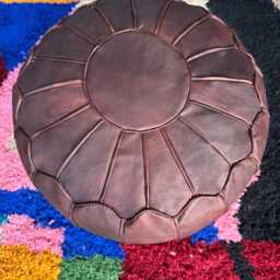 Next Day Delivey Prefilled Handmade Pink Moroccan Leather Pouf Ottoman Floor Cushion - thumbnail 4