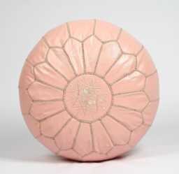 Next Day Delivey Prefilled Handmade Pink Moroccan Leather Pouf Ottoman Floor Cushion