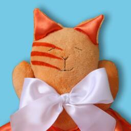Orange Minky Tiger Cat Lovey Blanket Satin Baby Security Blanket - thumbnail 2
