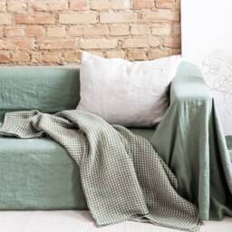 Linen Couch Cover. Extra Big Coverlet . Sofa Blanket. Blanket For Gift. Softened Linen Blanket in 47 Colors - thumbnail 2