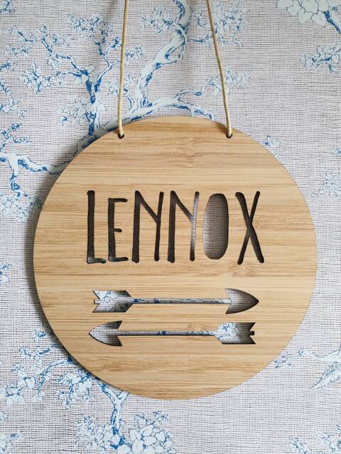 Personalised Wooden Wall-Door Hanging Double Arrow Plaque-Wall Hanging-Kids Door Sign-Custom Name-Kids Gift-Baby Gift-Lasercut-Personalized - image 1