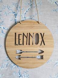 Personalised Wooden Wall-Door Hanging Double Arrow Plaque-Wall Hanging-Kids Door Sign-Custom Name-Kids Gift-Baby Gift-Lasercut-Personalized