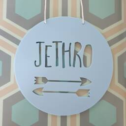 Personalised Wooden Wall-Door Hanging Double Arrow Plaque-Wall Hanging-Kids Door Sign-Custom Name-Kids Gift-Baby Gift-Lasercut-Personalized - thumbnail 2
