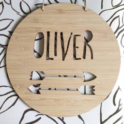 Personalised Wooden Wall-Door Hanging Double Arrow Plaque-Wall Hanging-Kids Door Sign-Custom Name-Kids Gift-Baby Gift-Lasercut-Personalized - thumbnail 3