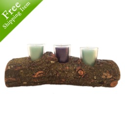 Free Shipping Wood Votive Candle Holder, Natural Cut Log Out Of Tree Wood, Reclaimed Sealed Gift Ideas - thumbnail 2