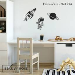 Space Trio - Set Of 3 Wall Decor Home/Nursery Kids Animals Children Room - thumbnail 3