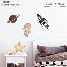 Space Trio - Set Of 3 Wall Decor Home/Nursery Kids Animals Children Room - thumbnail 1
