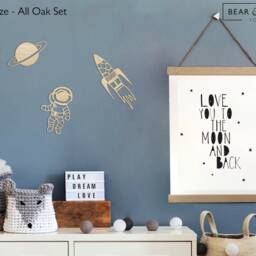 Space Trio - Set Of 3 Wall Decor Home/Nursery Kids Animals Children Room - thumbnail 2