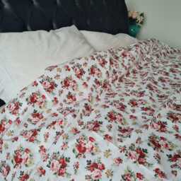 Shabby Chic Bedding Red Green Pink Rose Floral Print Cotton Queen/Cal King Super Oversized King Duvet Cover 120x98 120x120 Nurdanceyiz - thumbnail 3