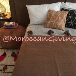 "Moroccan Pom Blanket - Throw With Blanket Bed Spread Bedding Cotton /59""Wx59" - thumbnail 2