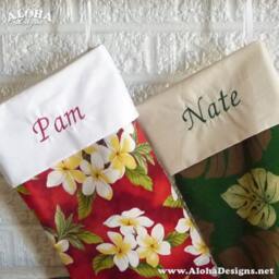 Christmas Stocking - Hawaiian Fabric Personalized - thumbnail 2