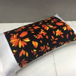 Silk Ikat Pillow Cover, Autumn Floral Accent - 12x20 - thumbnail 4