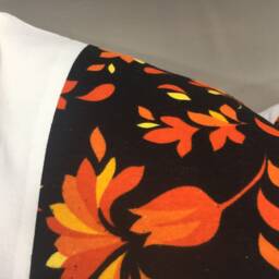Silk Ikat Pillow Cover, Autumn Floral Accent - 12x20 - thumbnail 2