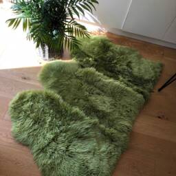Sheepskin Rug, Green Sheepskin Triple Size, Large Sheepskin, Interior Decor, Caroet, Fur Hygge, Bed Throw, Chair Cover - thumbnail 4