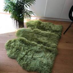 Sheepskin Rug, Green Sheepskin Triple Size, Large Sheepskin, Interior Decor, Caroet, Fur Hygge, Bed Throw, Chair Cover - thumbnail 3